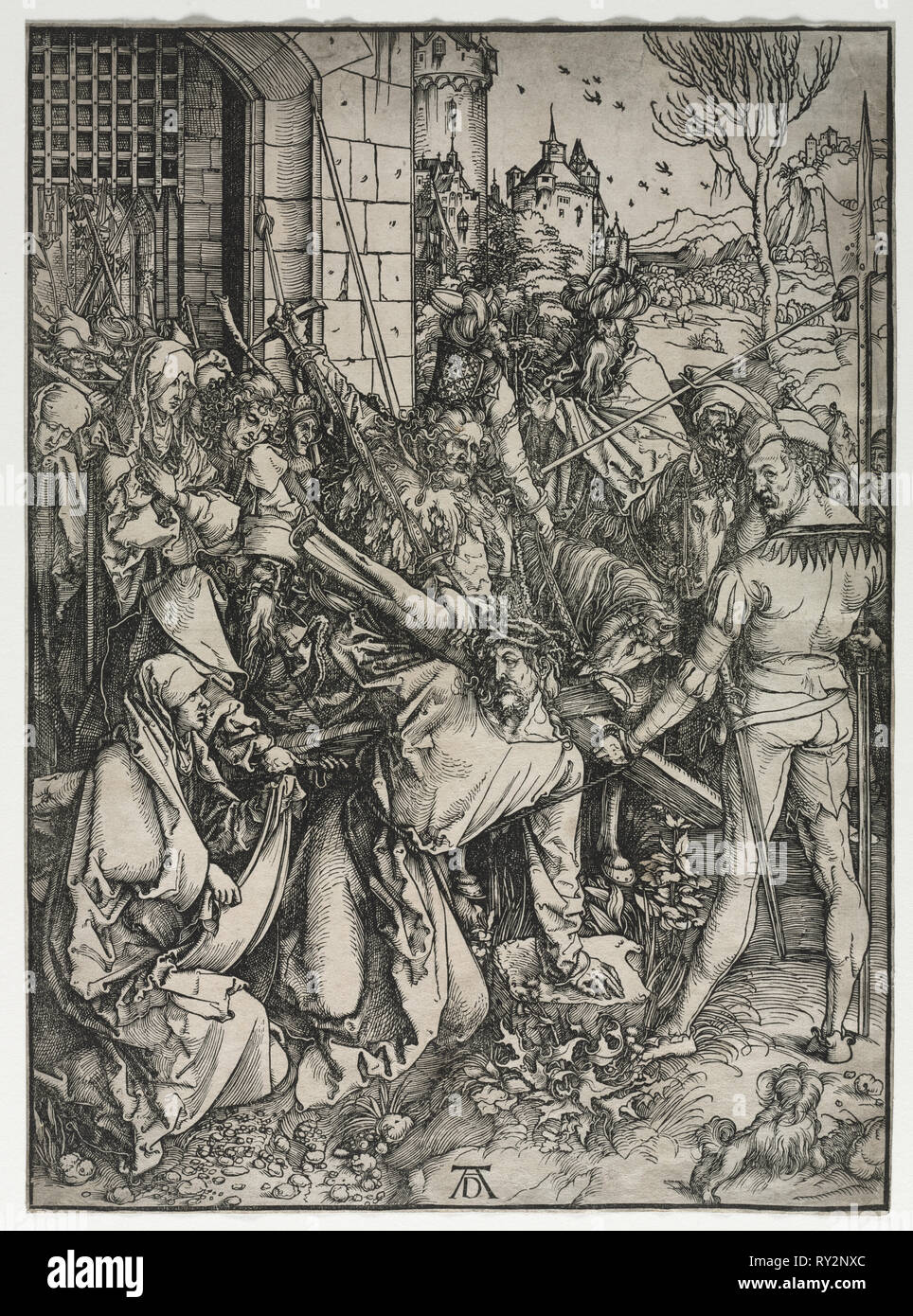 La grande passione: Cristo portacroce. Albrecht Dürer (Tedesco, 1471-1528). Xilografia Foto Stock