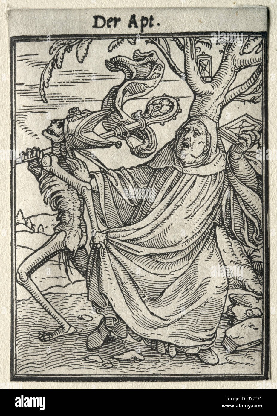 Danza di morte: l'Abate. Hans Holbein (tedesco, 1497/98-1543). Xilografia Foto Stock