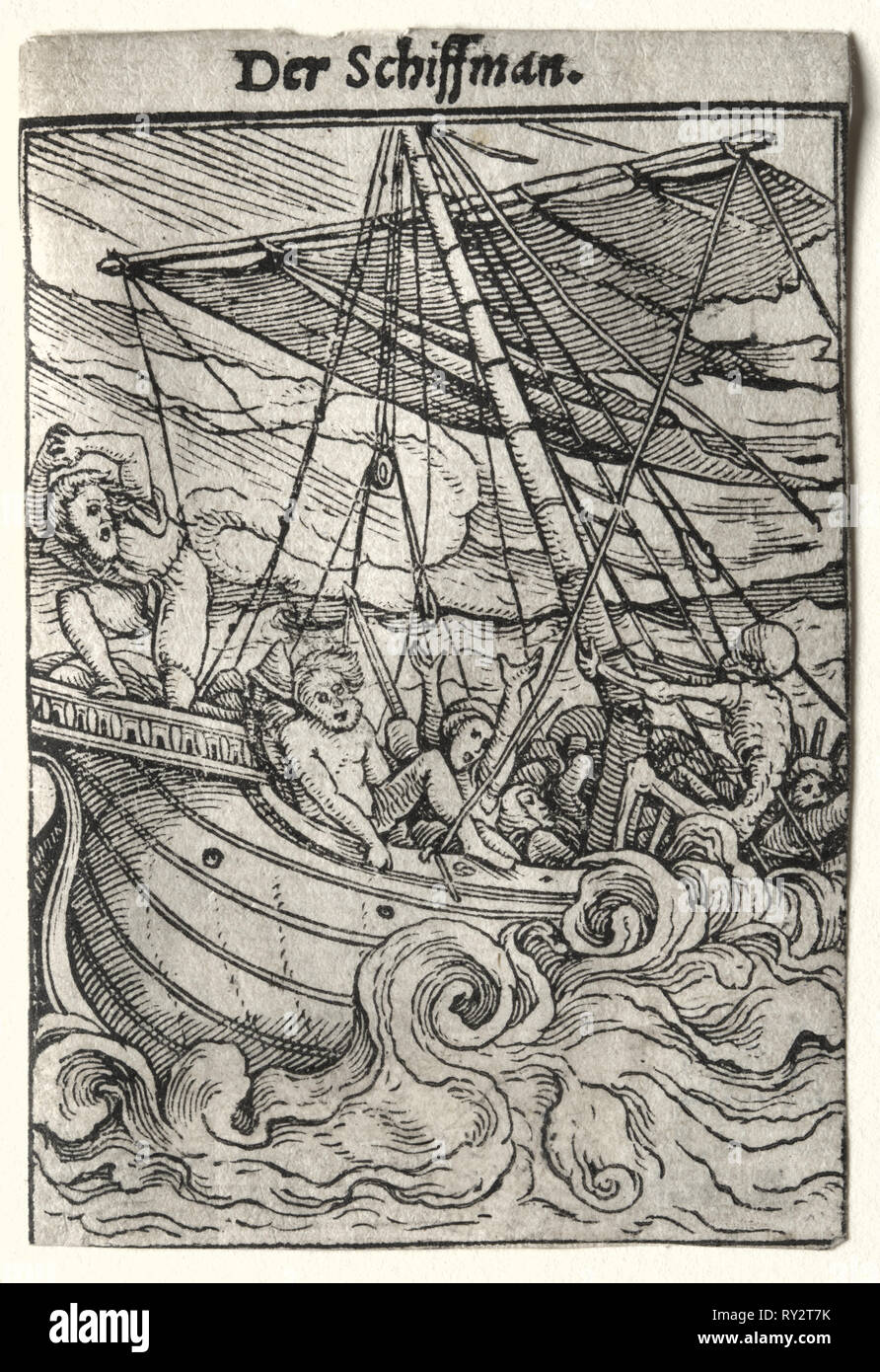 Danza di morte: Il marinaio, c. 1526. Hans Holbein (tedesco, 1497/98-1543). Xilografia Foto Stock