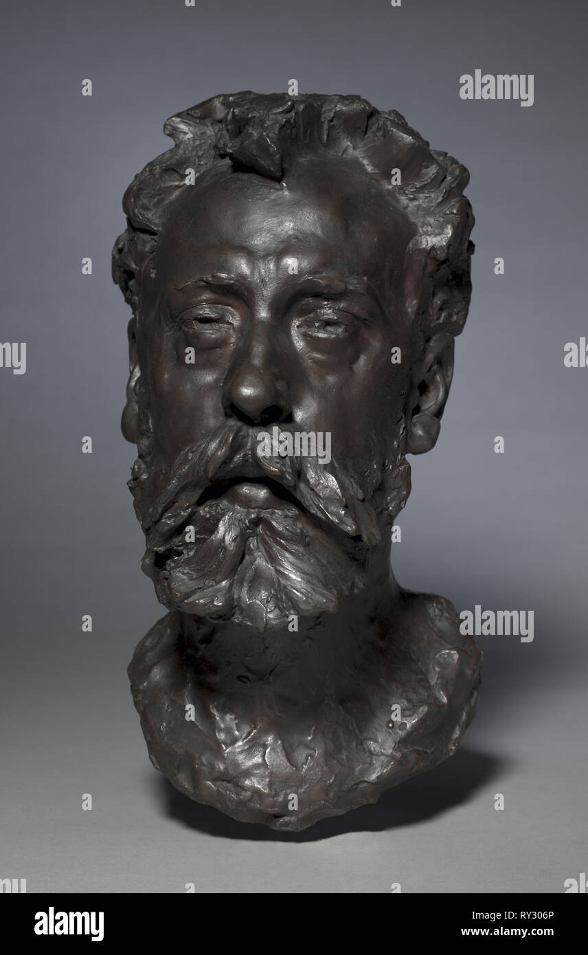 Ritratto di William E. Henley, 1882. Auguste Rodin (Francese, 1840-1917). Bronzo; complessivo: 42,5 x 22,2 x 28,8 cm (16 3/4 x 8 3/4 x 11 5/16 in Foto Stock