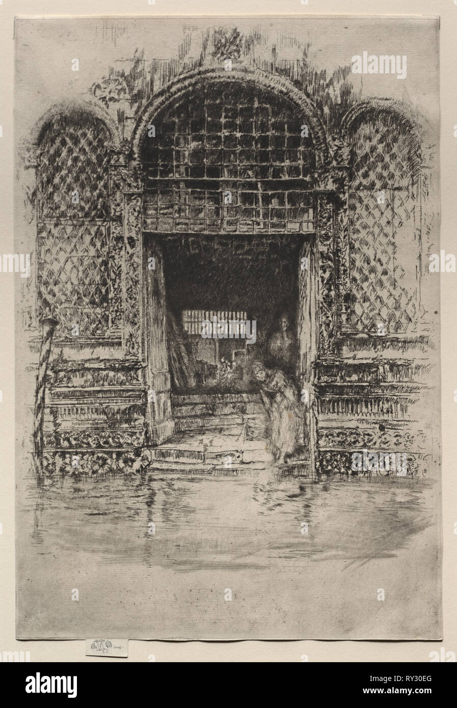 La porta 1880. James McNeill Whistler (American, 1834-1903). Attacco, puntasecca e roulette Foto Stock La porta 1880. James McNeill Whistler (American, 1834-1903). Attacco, puntasecca e roulette Foto Stock
