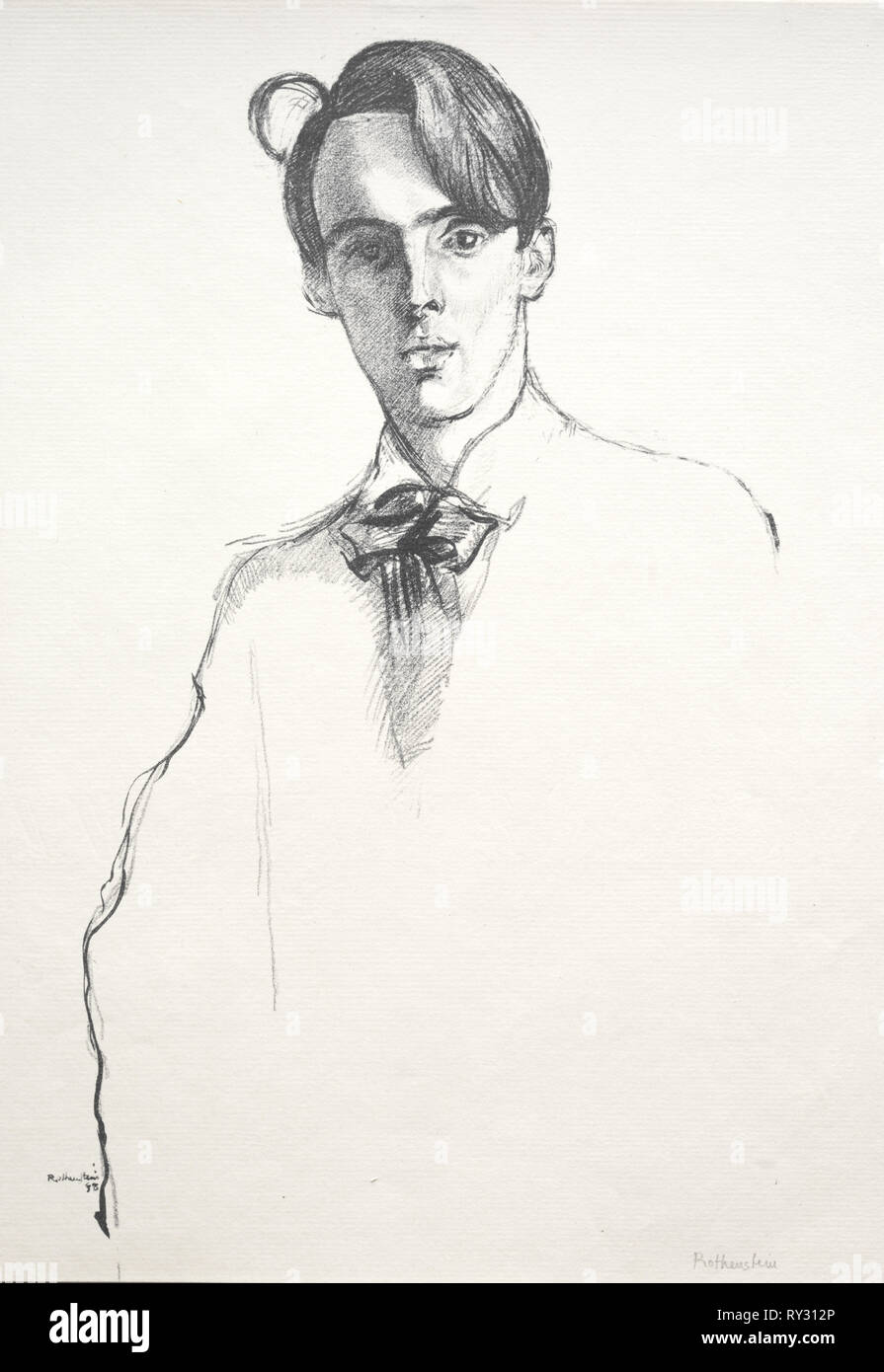 William Butler Yeats, 1898. William Rothenstein (British, Groninga 1872 - De Steeg 1945). Litografia Foto Stock