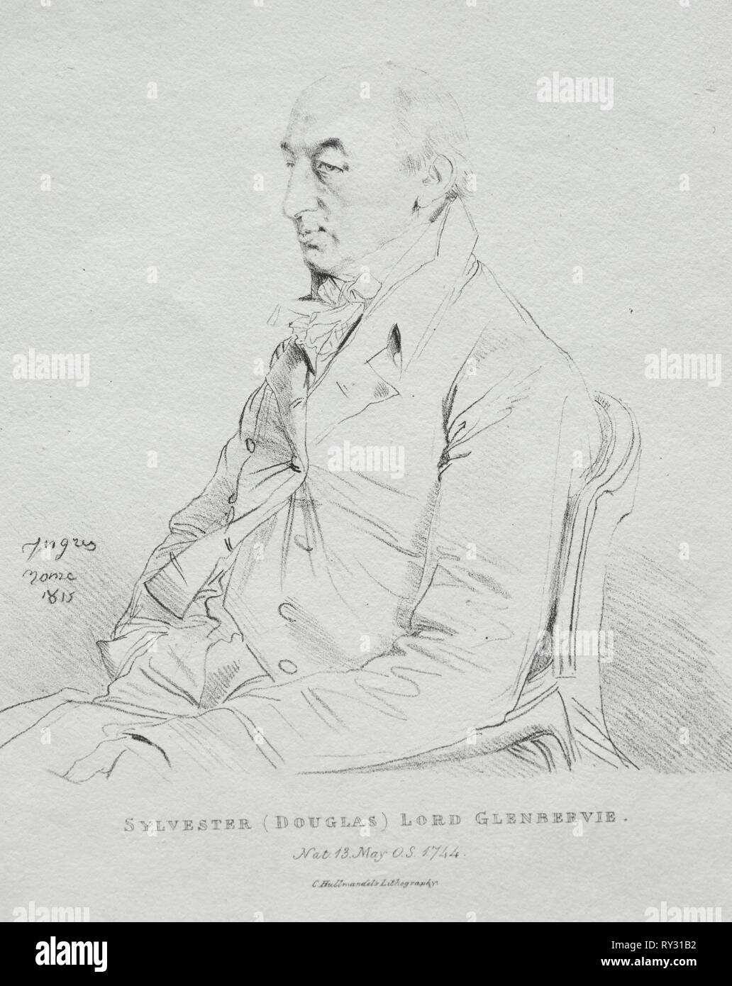 Silvestro Signore Glenbervie, 1815. Jean-Auguste-Dominique Ingres (Francese, 1780-1867). Litografia Foto Stock