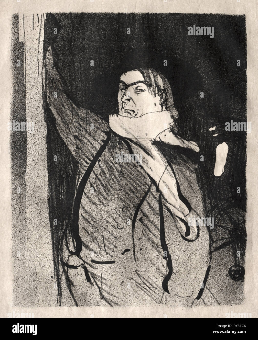 Aristide Bruant, 1893. Henri de Toulouse-Lautrec (Francese, 1864-1901). Litografia Foto Stock