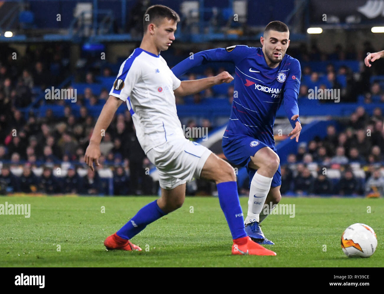 Londra, Inghilterra - Marzo 7, 2019: Mateo Kovacic del Chelsea nella foto durante la prima tappa del 2018/19 UEFA Europa League lo scorso 16 Round gioco tra Chelsea FC (Inghilterra) e Dinamo Kiev (Ucraina) a Stamford Bridge. Foto Stock