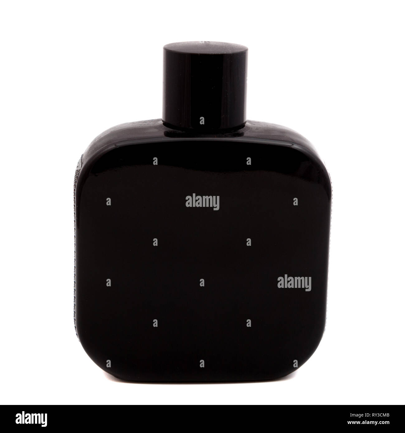 Bottiglia di nero su bianco Foto Stock
