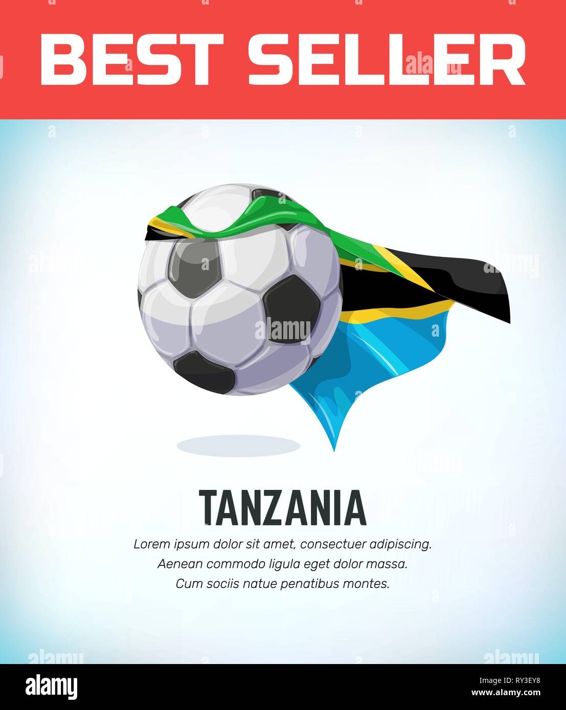 Tanzania il calcio o il pallone da calcio. Il calcio per la squadra  nazionale. Illustrazione Vettoriale Immagine e Vettoriale - Alamy