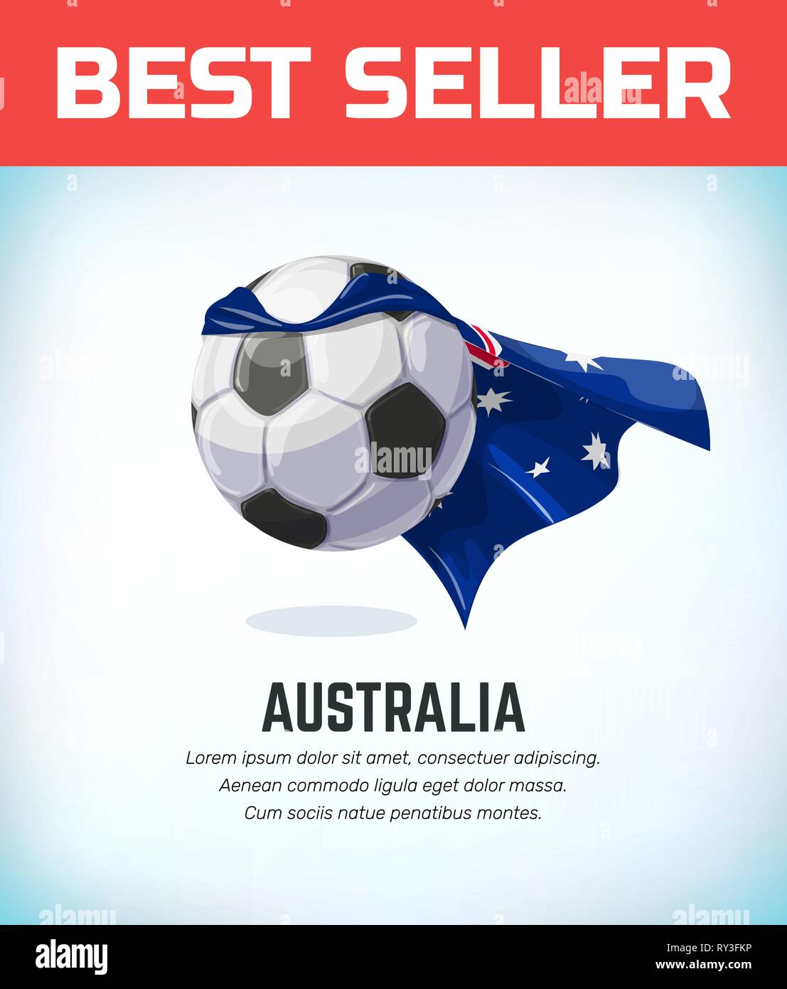 Australia calcio o pallone da calcio. Il calcio per la squadra nazionale. Illustrazione Vettoriale Illustrazione Vettoriale