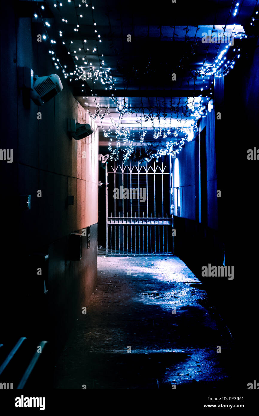 Un vicolo vuoto modo in Newcastle Foto Stock