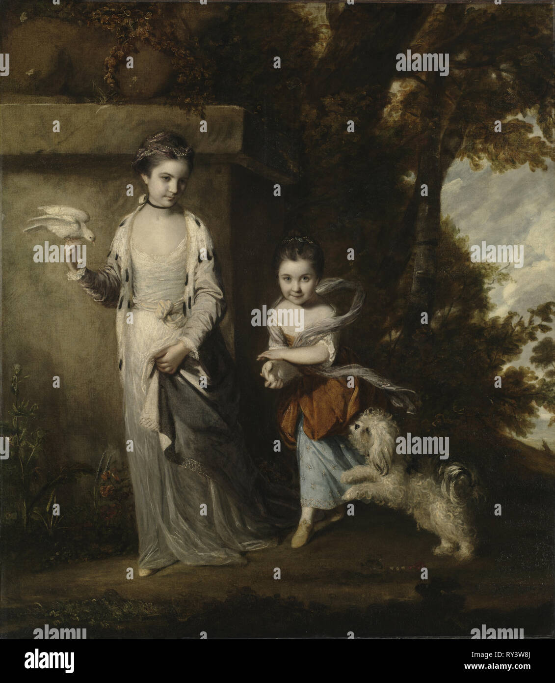 Ritratto del Signore Amabel e Maria Jemina Yorke, c. 1761. Joshua Reynolds (British, 1723-1792). Olio su tela; incorniciato: 224,5 x 201,3 x 11,4 cm (88 3/8 x 79 1/4 x 4 1/2 in.); senza cornice: 196 x 170 cm (77 3/16 x 66 15/16 in.); ex: 223,5 x 198 x 9 cm (88 x 77 15/16 x 3 9/16 in Foto Stock
