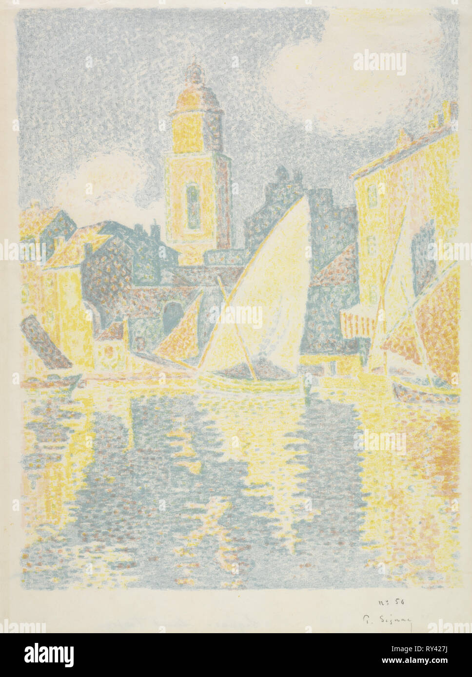 Saint-Tropez: il porto, 1897-1898. Paul Signac (Francese, 1863-1935). Litografia a colori; foglio: 50,8 x 38,2 cm (20 x 15 1/16 in.); immagine: 43,5 x 33 cm (17 1/8 x 13 in Foto Stock