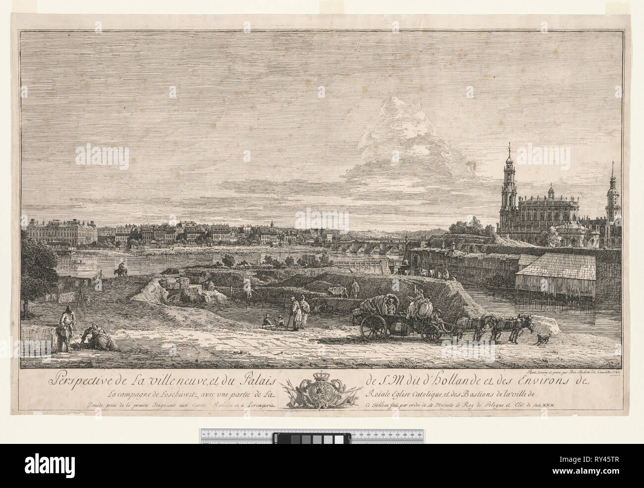 Vista di Dresda, 1748. Bernardo Bellotto (Italiano, 1721-1780). Attacco Foto Stock