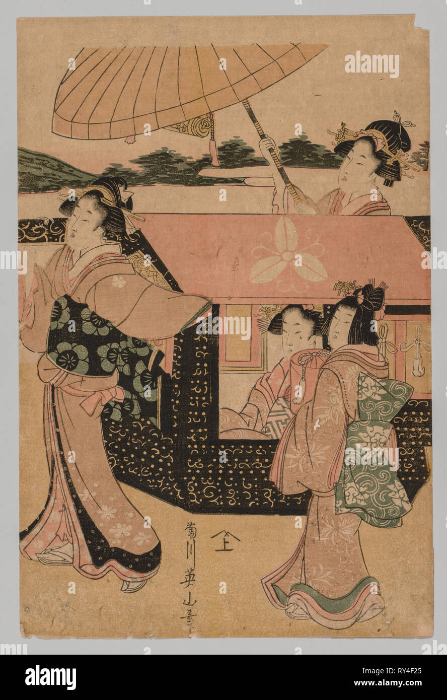Nessun titolo, 1787-1869. Kikugawa Eizan (giapponese, 1787-1867). Colore stampa woodblock; foglio: 33,7 x 22,3 cm (13 1/4 x 8 3/4 in Foto Stock
