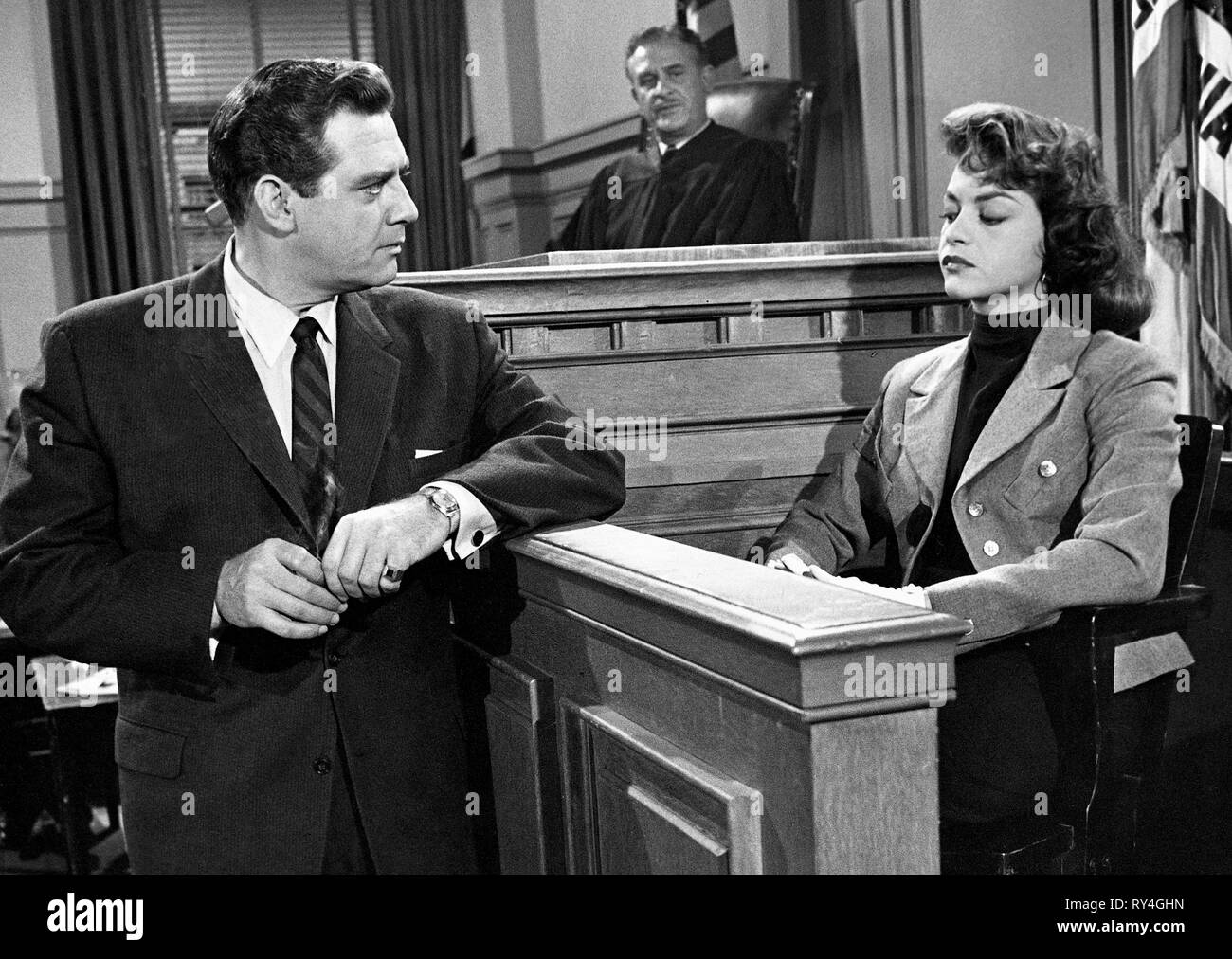 RAYMOND BURR, Perry Mason, 1957 Foto Stock