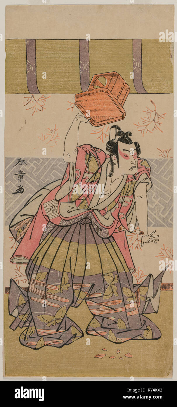 L'attore Ichikawa Raizo come Soga No Goro, mid-1770s. Katsukawa Shunsho (giapponese, 1726-1792). Colore stampa woodblock; foglio: 33 x 15,2 cm (13 x 6 in Foto Stock