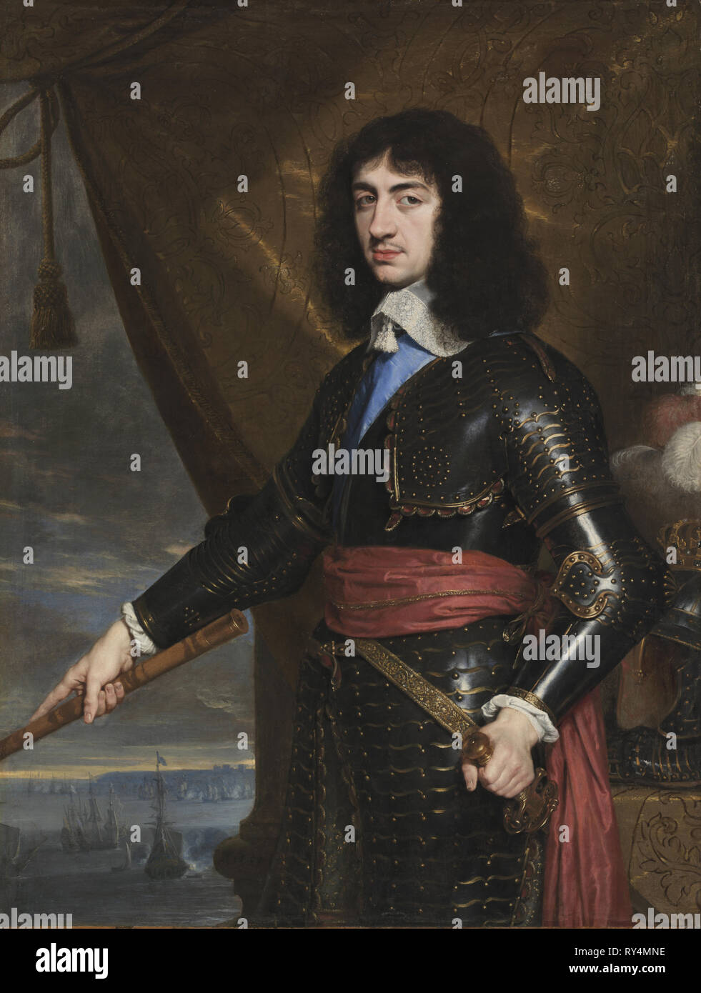 Ritratto di Re Carlo II d'Inghilterra, 1653. Philippe de Champaigne (Francese, 1602-1674). Olio su tela; incorniciato: 182 x 141 x 15 cm (71 5/8 x 55 1/2 x 5 7/8 in.); senza cornice: 129,5 x 97,2 cm (51 x 38 1/4 in Foto Stock