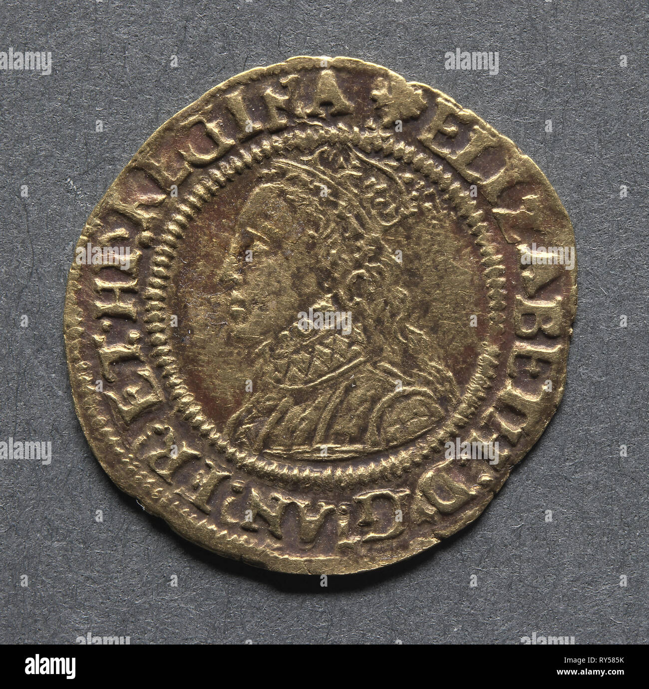 Halfcrown (complementare), 1560-1561. Inghilterra, Elisabetta I, 1558-1603. Oro Foto Stock