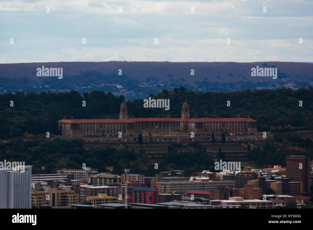 L'Unione di edifici di Africa del Sud che si affaccia sul capitale di Pretoria Foto Stock