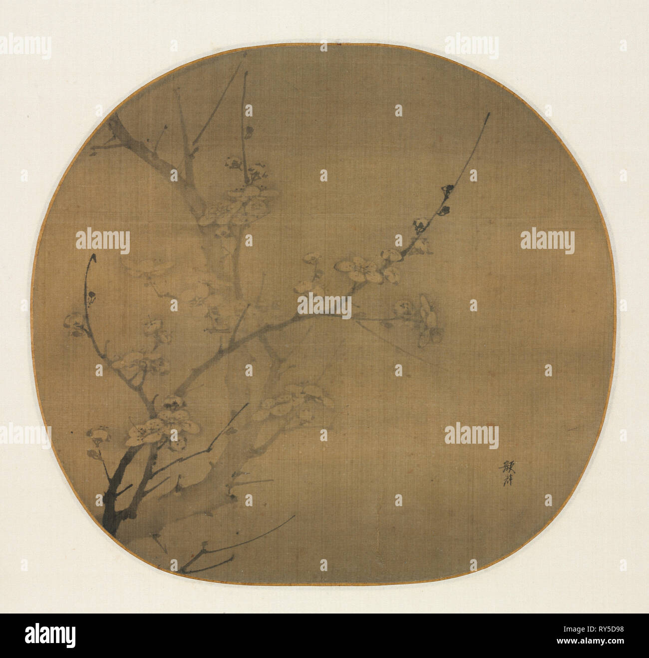 Fiori di susina al chiaro di luna, prima metà del XIV secolo. Yan Hui (Cinese, active 1270-1310). Album Leaf, inchiostro su seta; immagine: 26 x 28,3 cm (10 1/4 x 11 1/8 in.), in totale: 33,3 x 40,4 cm (13 1/8 x 15 7/8 in Foto Stock