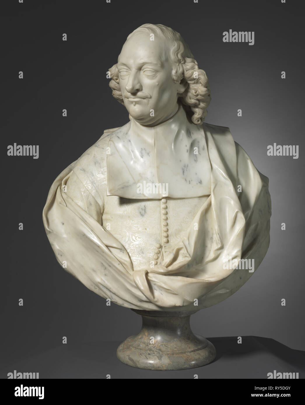 Ritratto di Fabrizio Naro, c. 1680. Domenico Guidi (Italiano, 1625-1701). Marmo; complessivo: 81,5 x 70,4 x 50,1 cm (32 1/16 x 27 11/16 x 19 3/4 in.); base: 18,7 cm (7 3/8 in Foto Stock