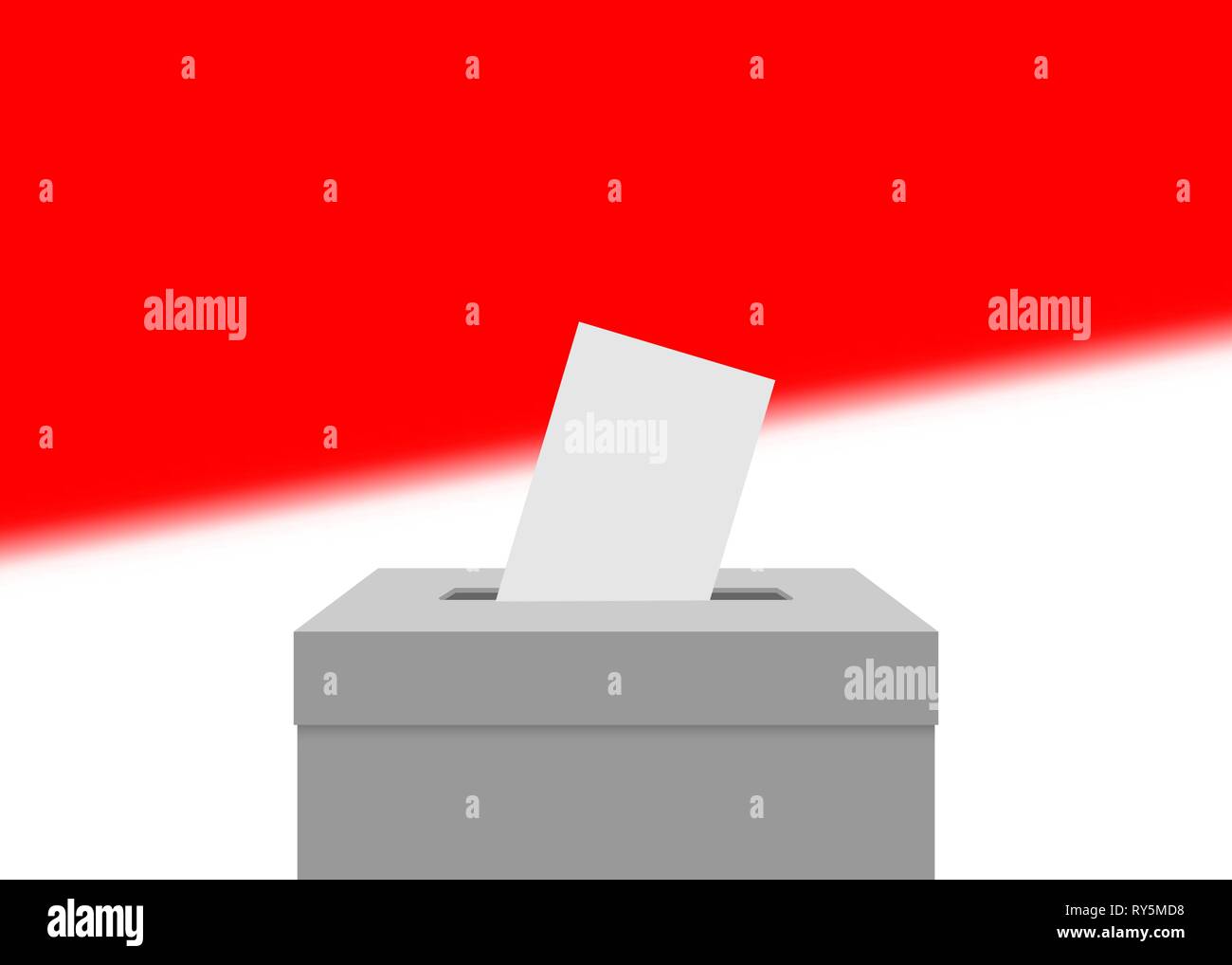 Indonesia elezioni sfondo banner. Urne con bandiera sfocata Illustrazione Vettoriale