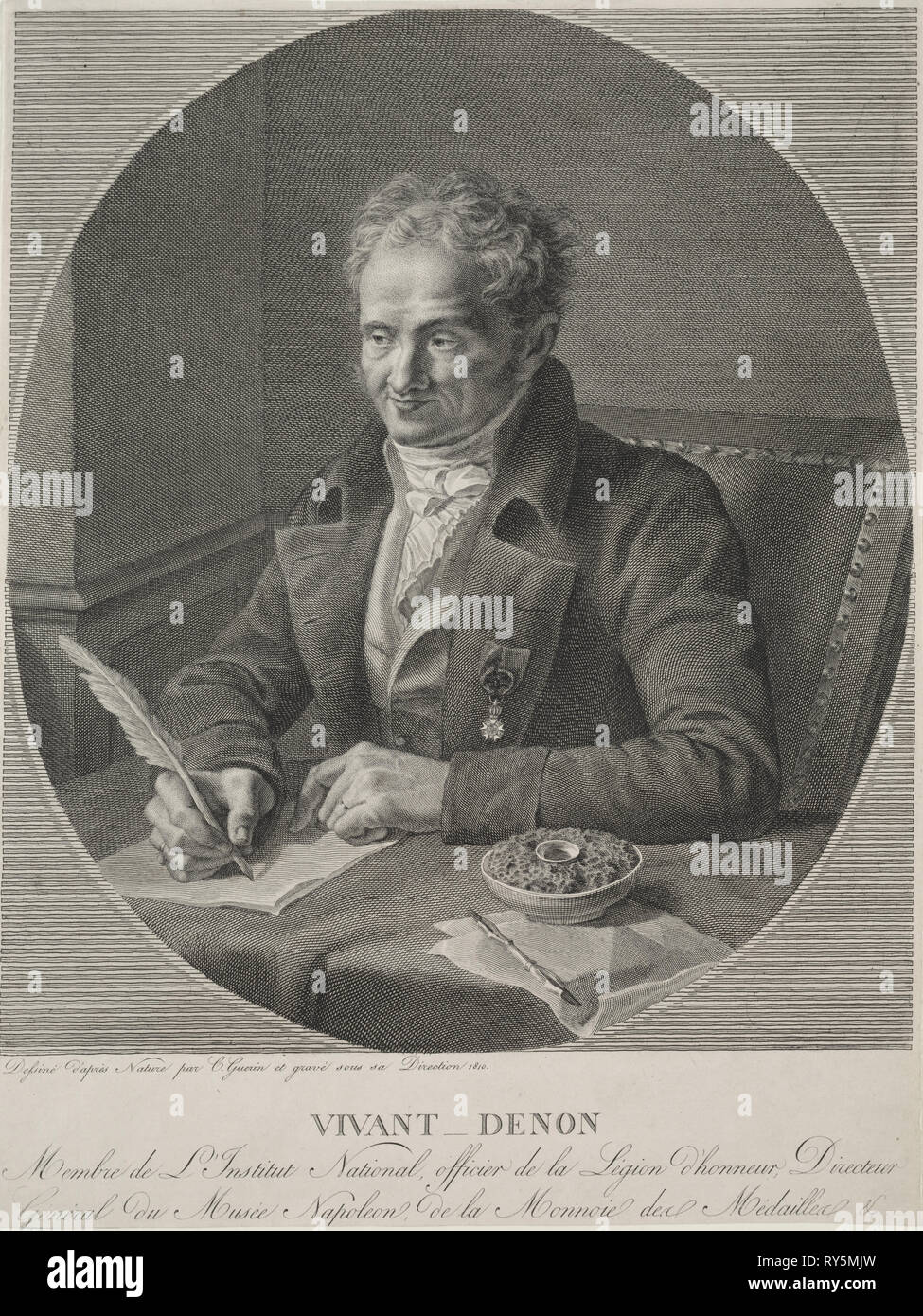 Dominique Vivant-Denon, 1810. Christophe Guerin (Francese, 1758-1831). Incisione Foto Stock