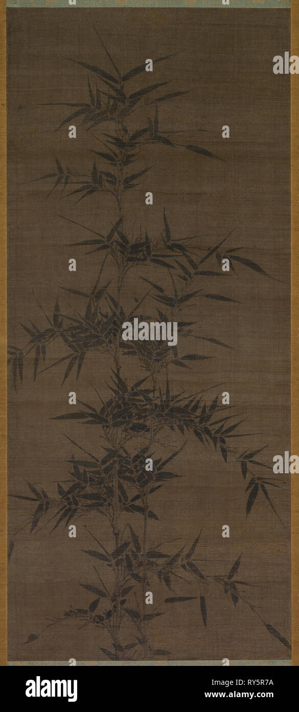 Bambù di inchiostro, 1200s. Cina, Southern Song Dynasty (1127-1279). Appendere scorrere, inchiostro su seta; immagine: 91,2 x 39,8 cm (35 7/8 x 15 11/16 in.); complessivo: 172.7 x 57,2 cm (68 x 22 1/2 in Foto Stock