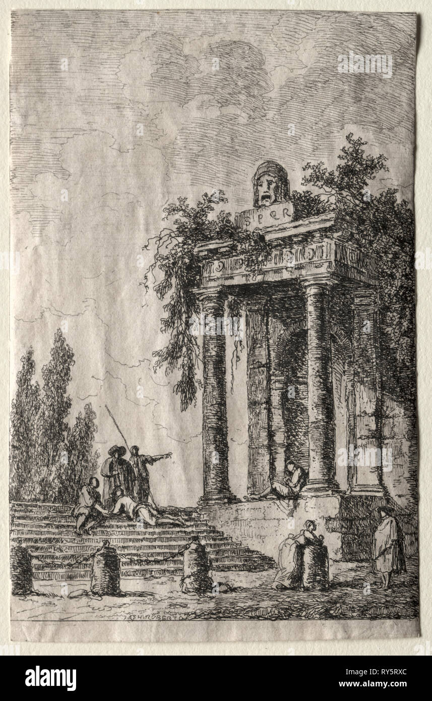 Les Soirées de Roma: le scale, 1763. Hubert Robert (Francese, 1733-1808). Attacco Foto Stock