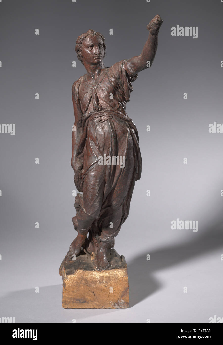 Modello per un angelo, c. 1583-1584. Annibale Fontana (Italiano, 1540-1587). Cera su una armatura metallica montata su legno; complessivo: 54 x 16 x 26 cm (21 1/4 x 6 5/16 x 10 1/4 in Foto Stock