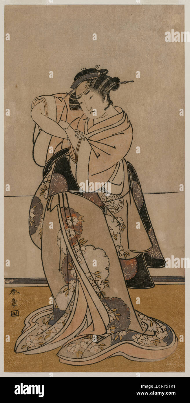 Attore Yamashita Yaozo. Katsukawa Shunsho (giapponese, 1726-1792). Colore stampa woodblock; foglio: 30 x 14,9 cm (11 13/16 x 5 7/8 in Foto Stock