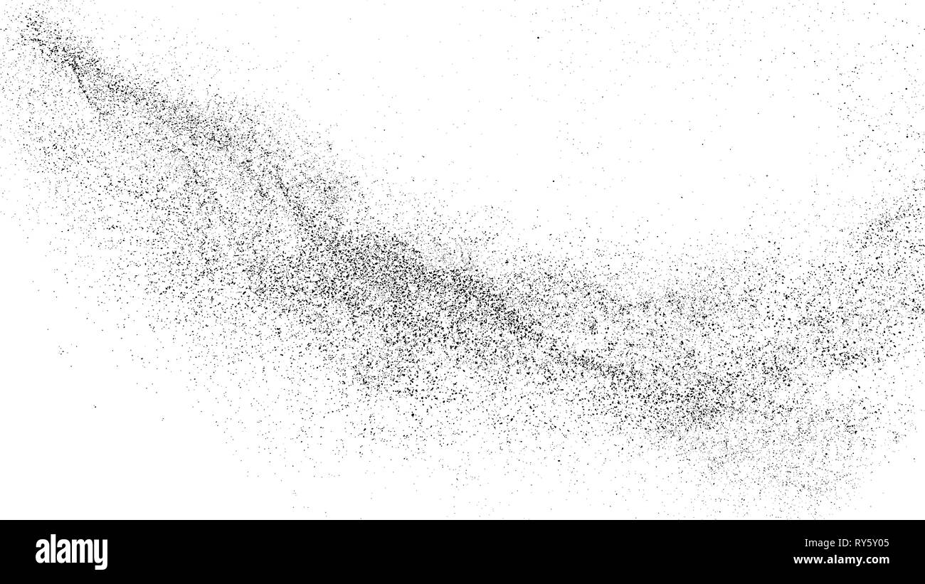 Nero struttura granulosa isolati su sfondo bianco. Angoscia overlay testurizzate. Grunge gli elementi di design. Wide screen 16 : 9. Illustrazione Vettoriale Eps, 10. Illustrazione Vettoriale