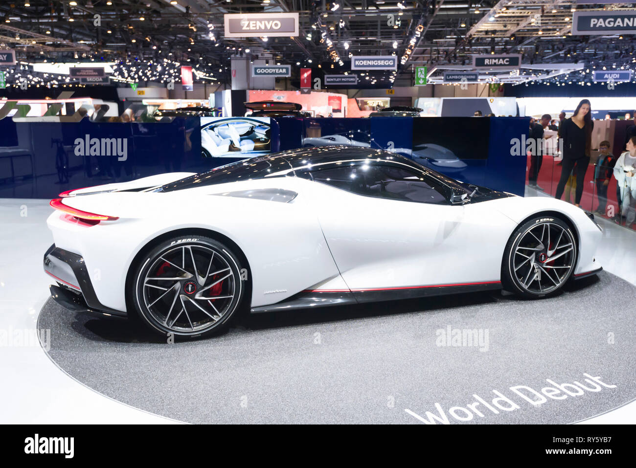 Ginevra / Svizzera - 9 marzo 2019 : Ginevra International Motor Show : Pininfarina Battista: la macchina più veloce al mondo Foto Stock