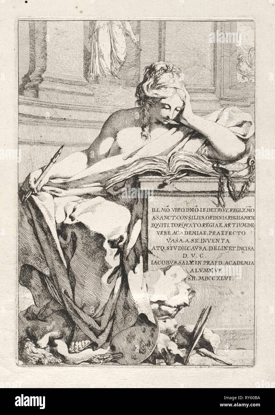 Suite di vasi, 1746. Jacques François Saly (Francese, 1717-1776). Attacco Foto Stock