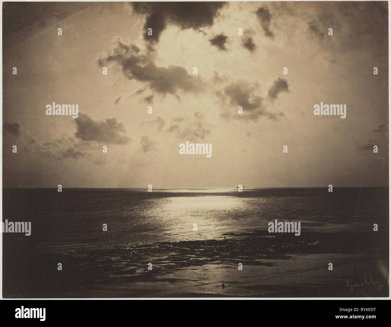 Un effetto del sole, Normandia, c. 1856. Gustave Le Gray (Francese, 1820-1884). Albume stampa dal collodio umido negativo; immagine: 32 x 41,8 cm (12 5/8 x 16 7/16 in.); mascherino: 55,9 x 71,1 cm (22 x 28 Foto Stock