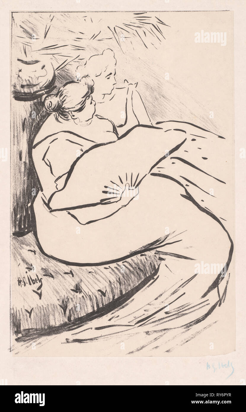 La donna seduta, ca. 1895-1900. Henri Gabriel Ibels (Francese, 1867-1936). Litografia Foto Stock