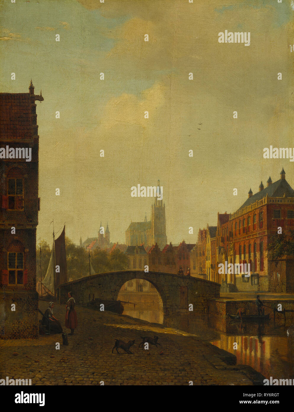 Vista immaginaria di Arnhem, tardi 1830s. George Andries Roth (Olandese, 1809-1887). Olio su pannello di legno; senza cornice: 32,7 x 24,8 cm (12 7/8 x 9 3/4 in Foto Stock Vista immaginaria di Arnhem, tardi 1830s. George Andries Roth (Olandese, 1809-1887). Olio su pannello di legno; senza cornice: 32,7 x 24,8 cm (12 7/8 x 9 3/4 in Foto Stock