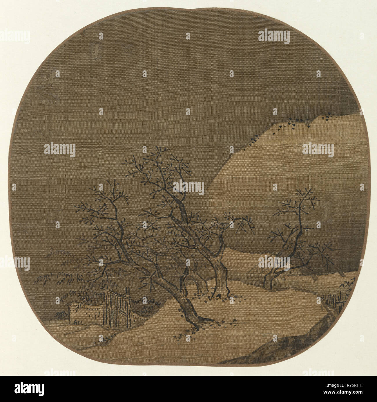 Scena invernale, 960-1279. Cina, Song Dynasty (960-1279). Album Leaf, inchiostro su seta; diametro: 24 cm (9 7/16 in Foto Stock