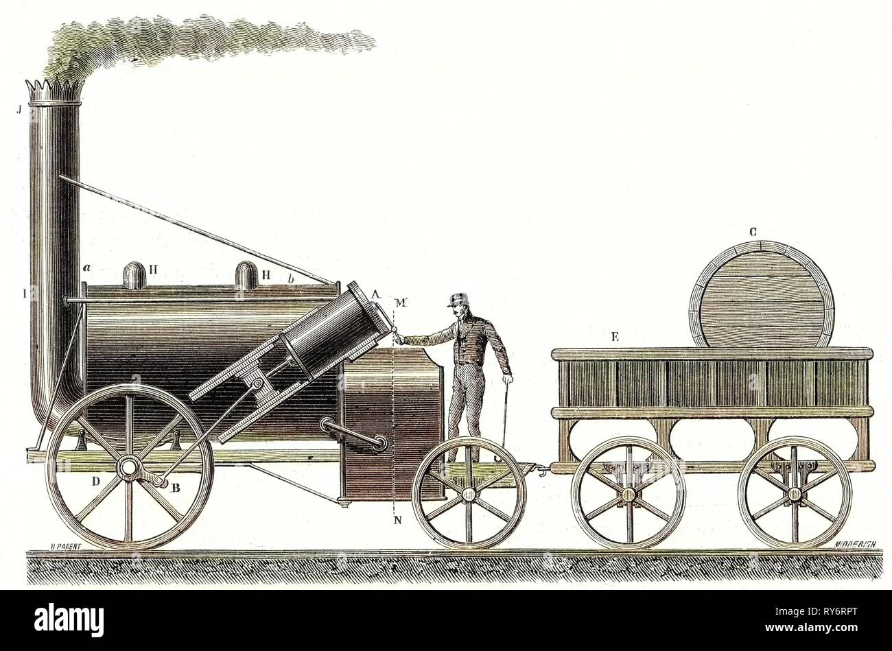 "Rocket' locomotiva di George e Robert Stephenson Foto Stock
