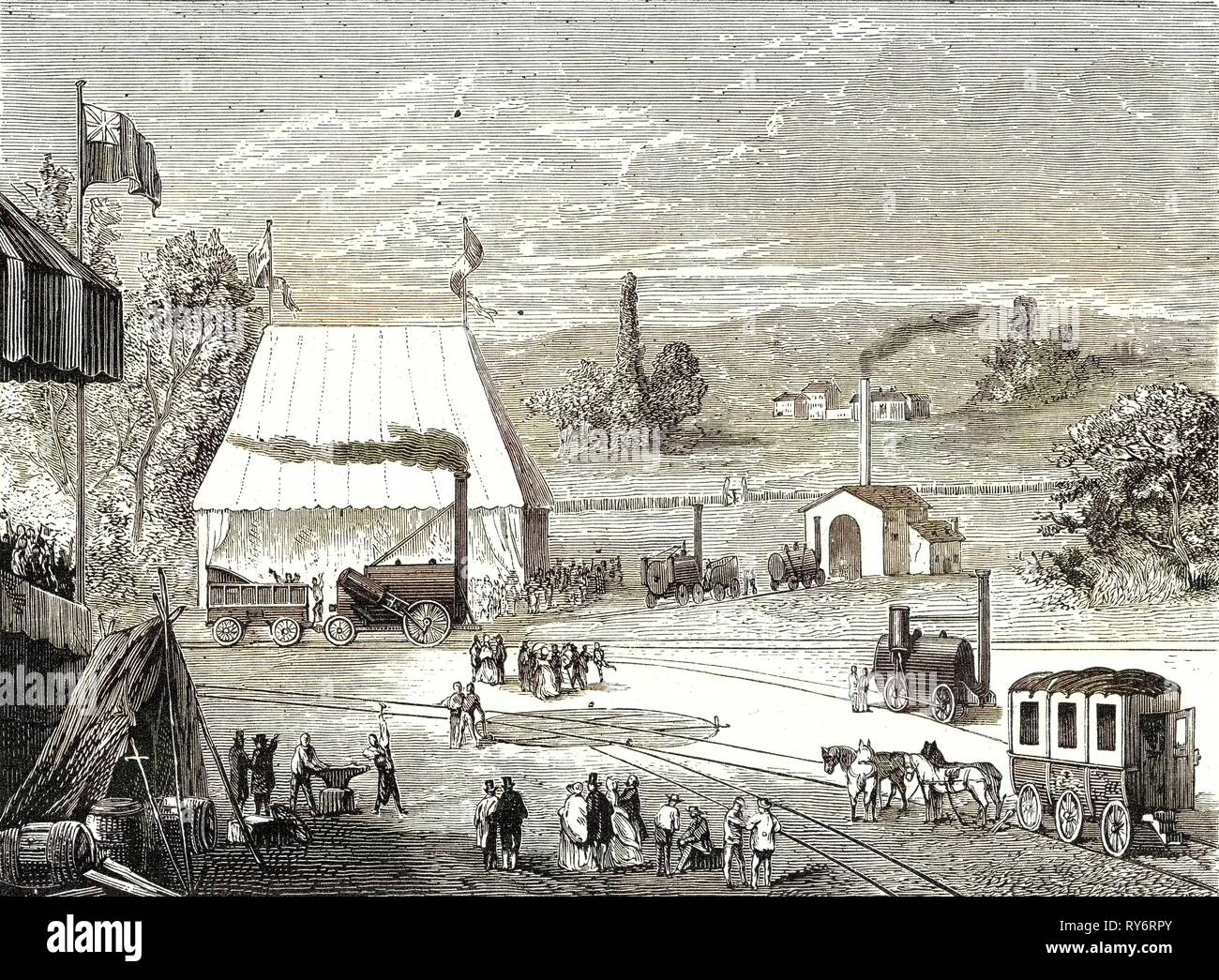 La locomotiva Contest di Liverpool nel mese di ottobre 1829 Foto Stock