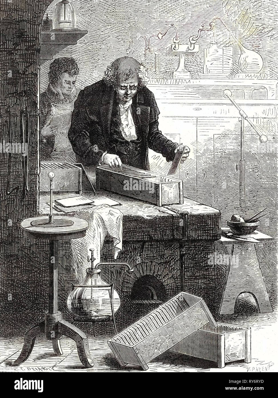 Cruikshank costruisce la batteria con canali Foto Stock