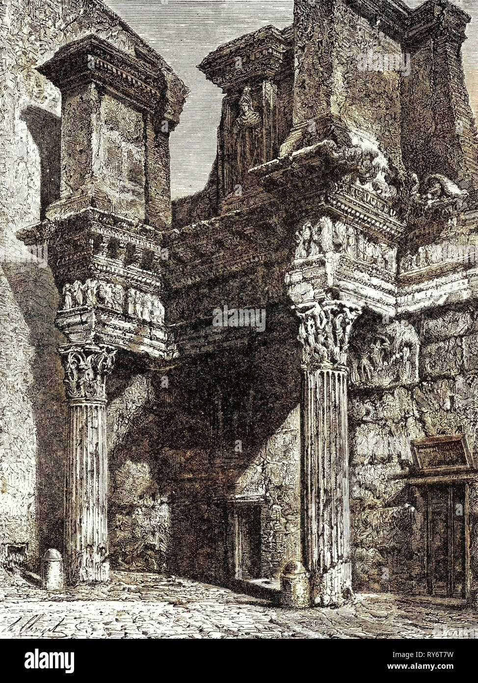 Roma Italia 1875 Foro Transitorio o Foro di Nerva Foto Stock