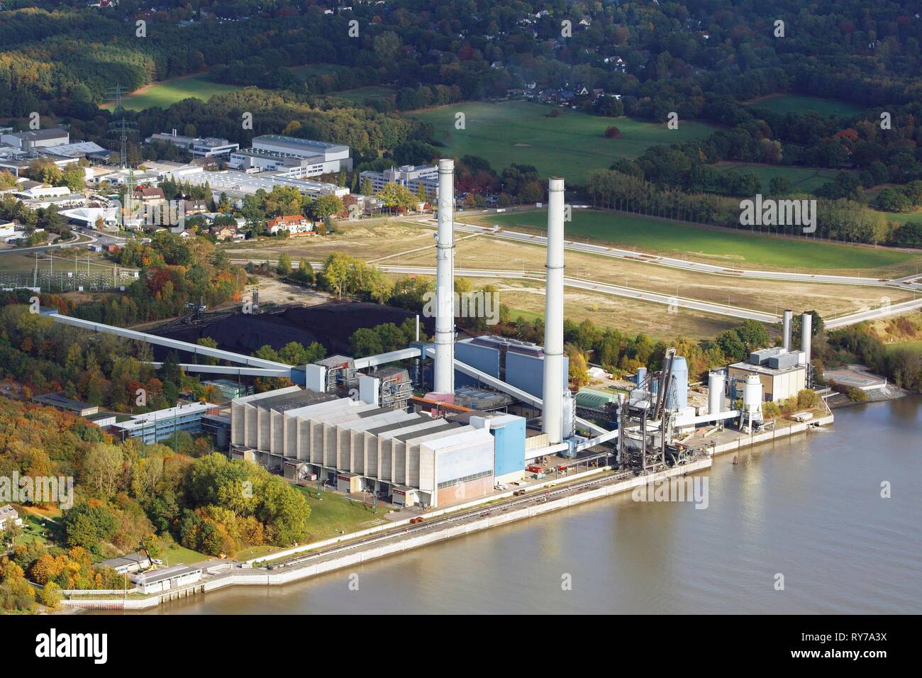 Wedel impianto di cogenerazione di energia termica ed elettrica, Schleswig-Holstein, Germania Foto Stock