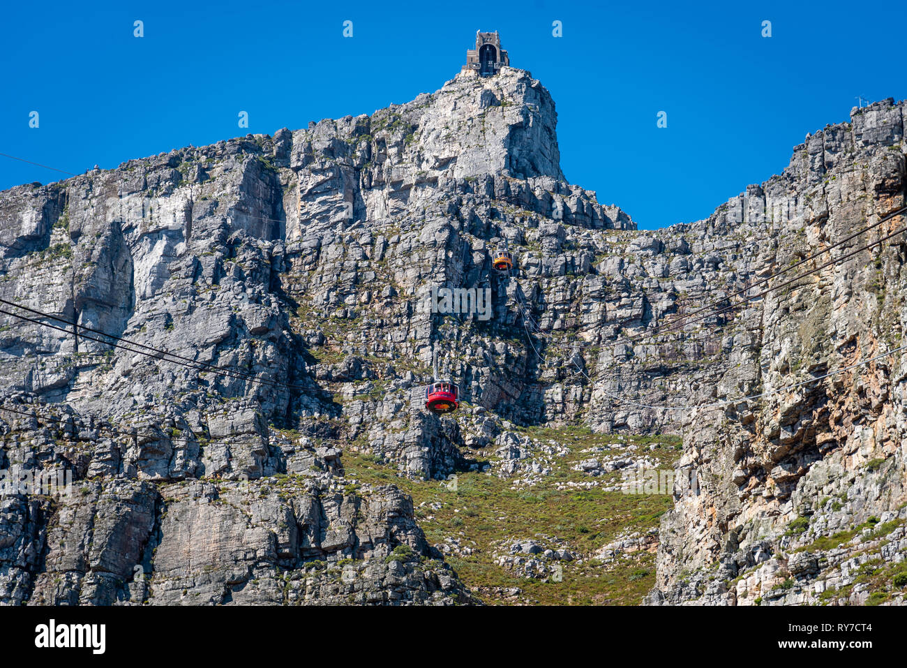 La vista dalla Table Mountain e Cape Town, Sud Africa Foto Stock