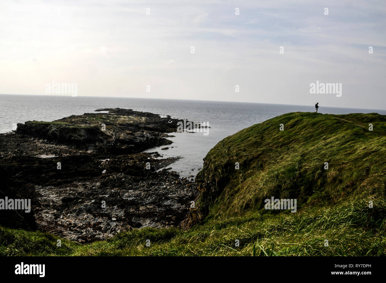 Significato Niabyl 'coda' in Manx per il modo in cui essa si estende nel mare d'Irlanda, è un promontorio roccioso sul rivestimento ovest dell' Isola di Man, Gran Bretagna. Th Foto Stock