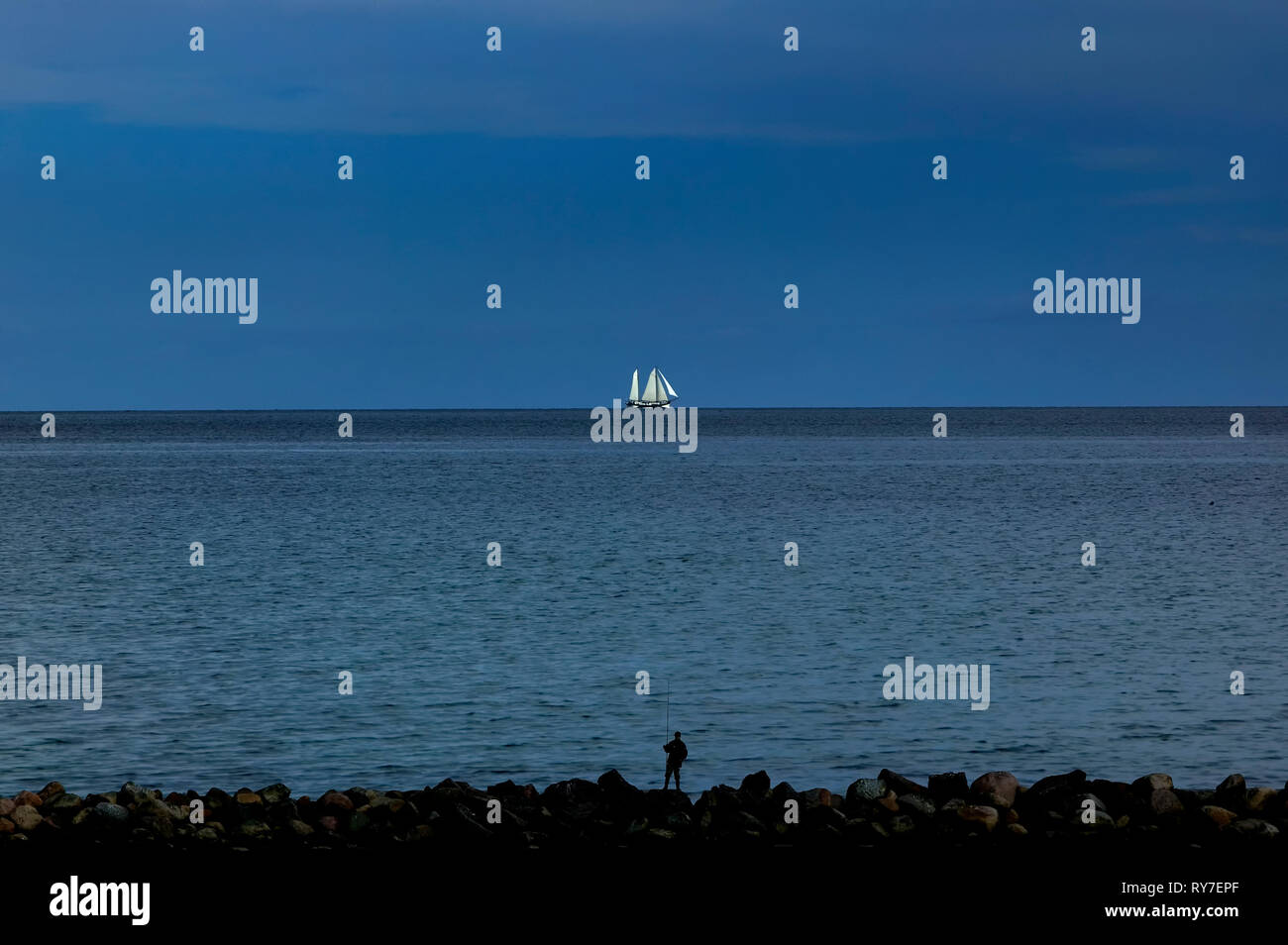 Computer-alterato seascape, Schleswig-Holstein, Germania, Europa Foto Stock