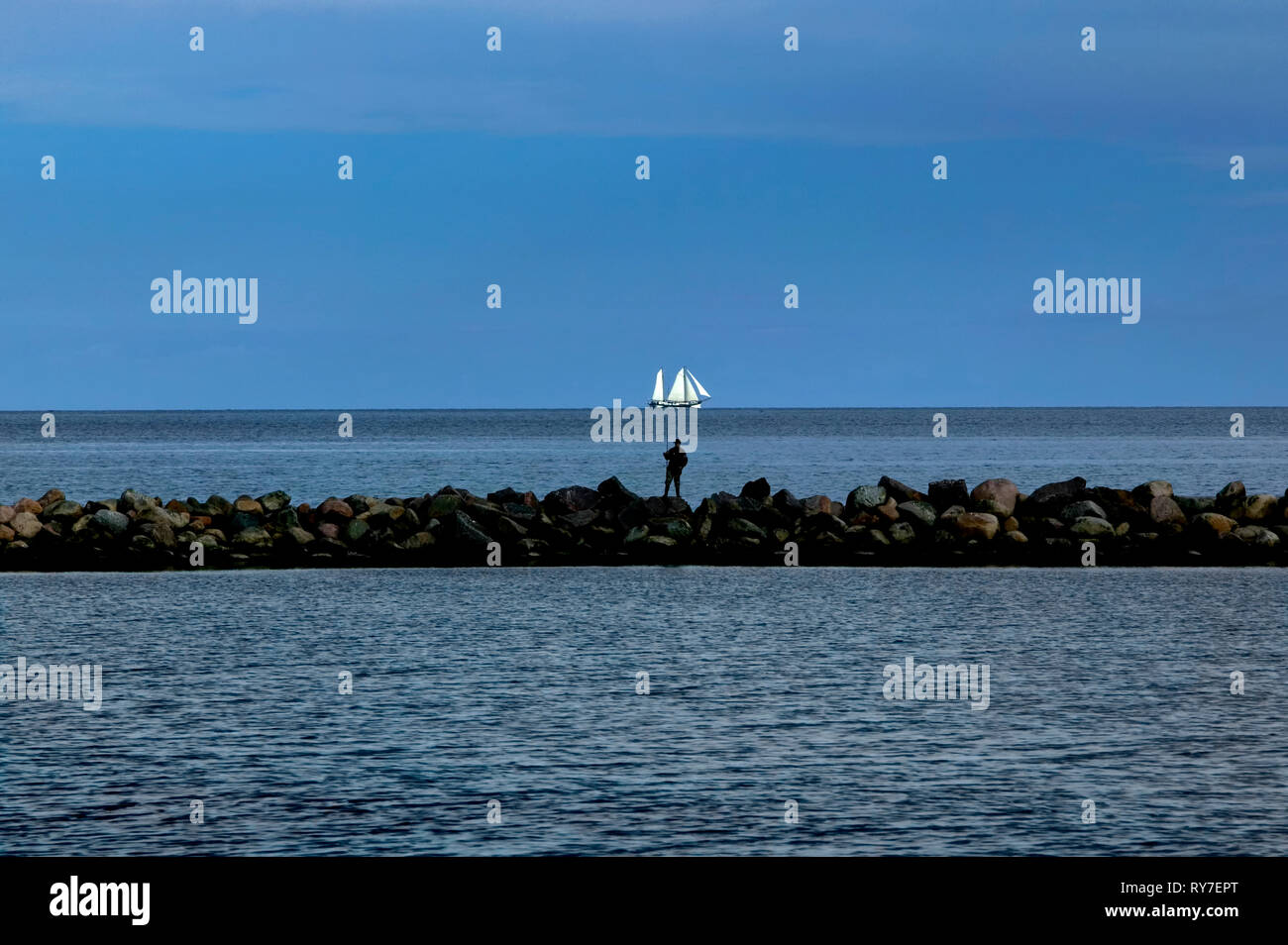 Computer-alterato seascape, Schleswig-Holstein, Germania, Europa Foto Stock