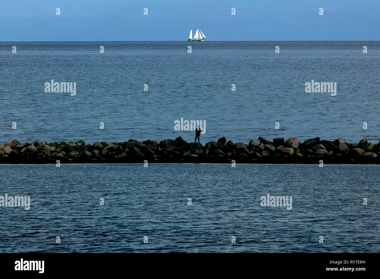 Computer-alterato seascape, Schleswig-Holstein, Germania, Europa Foto Stock
