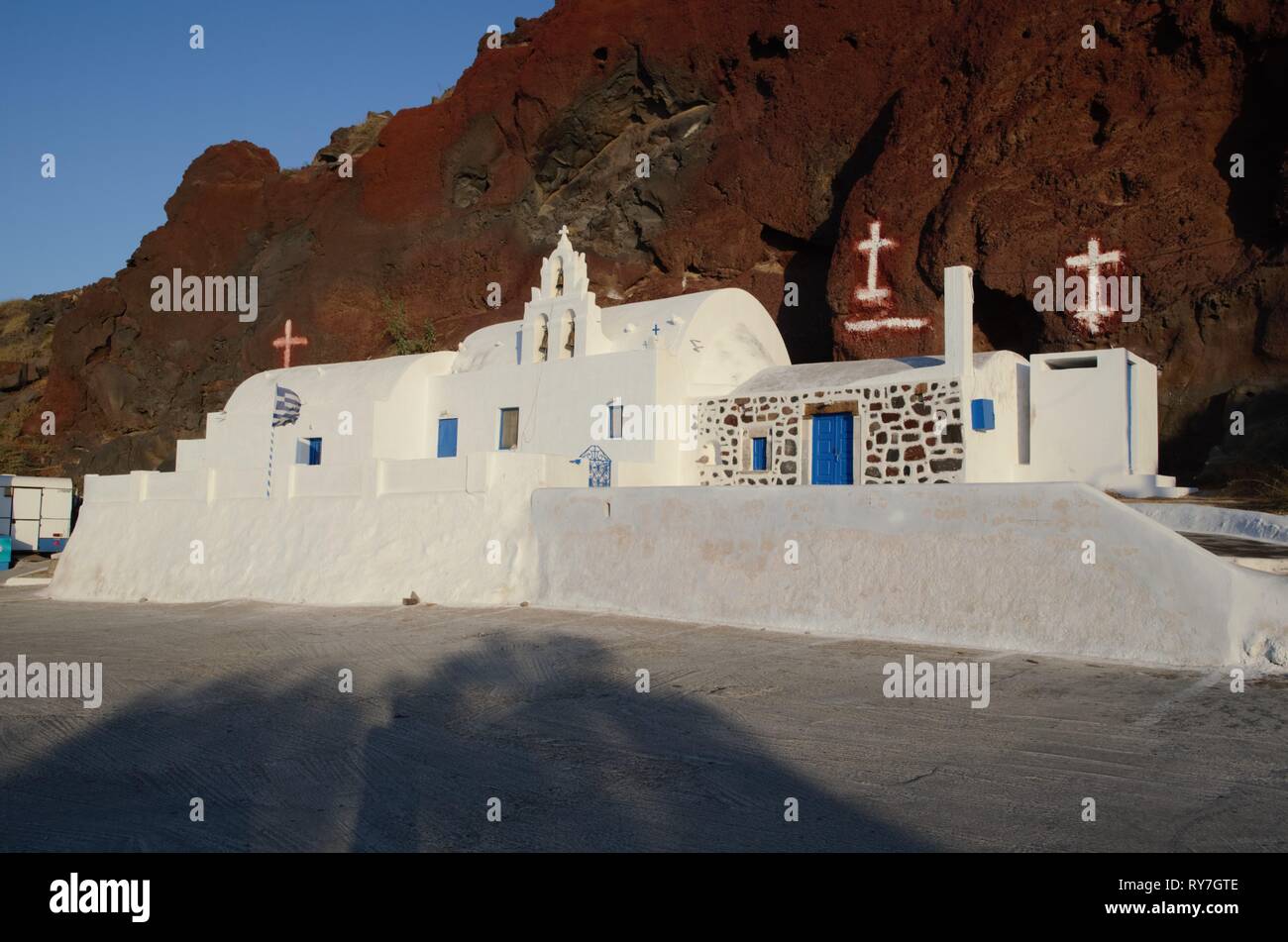 Chiesa ortodossa in Oia Santorini Foto Stock