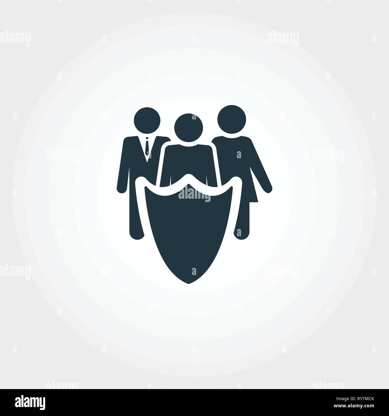 Pubblica sicurezza icona creativi. Stile monocromatico da progettazione urbanistica raccolta di icone. Pubblica sicurezza icona per web design, applicazioni software, l'uso della stampa Illustrazione Vettoriale