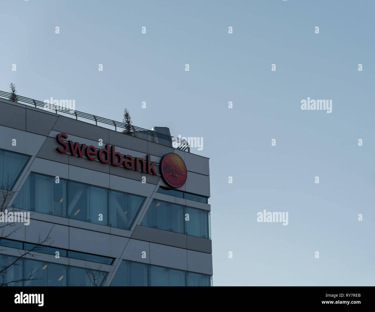 Banca Swedbank sede a Stoccolma, Svezia Foto Stock